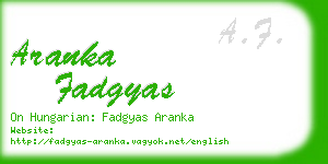 aranka fadgyas business card